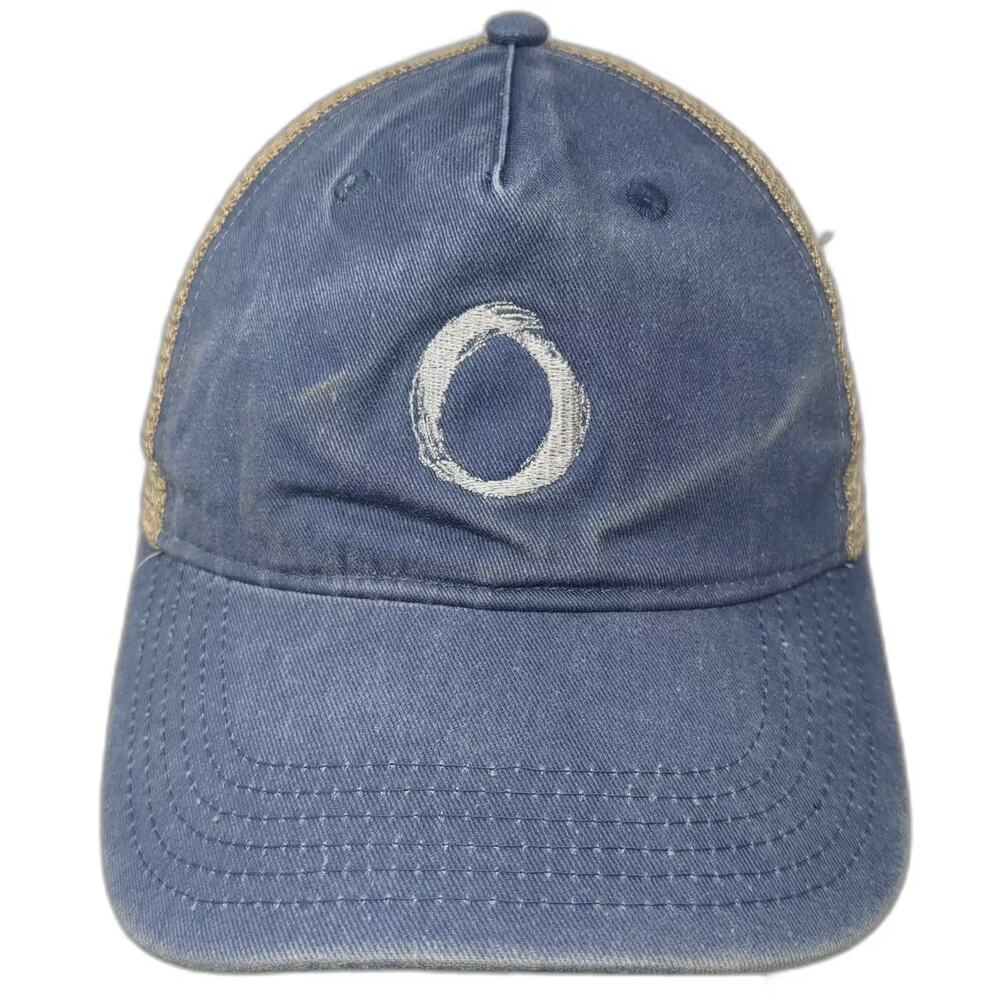 Authentic Pigment Trucker Hat Blue Beige OS Napa Valley Snapback Embroidered